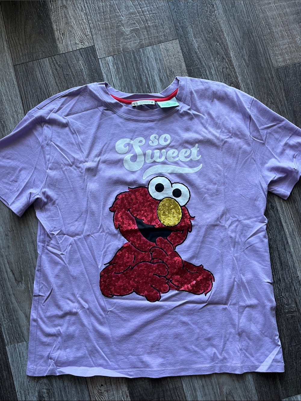 ZARA x SESAME STREET | Purple Sequin Elmo Shirt